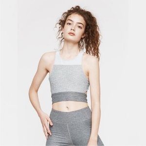 Outdoor Voices Tri-tone Slashback Crop Sports Bra